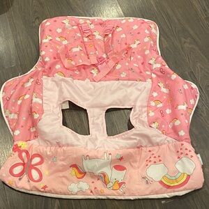 Gold big Pink Unicorn shopping cart seat cover 2:10